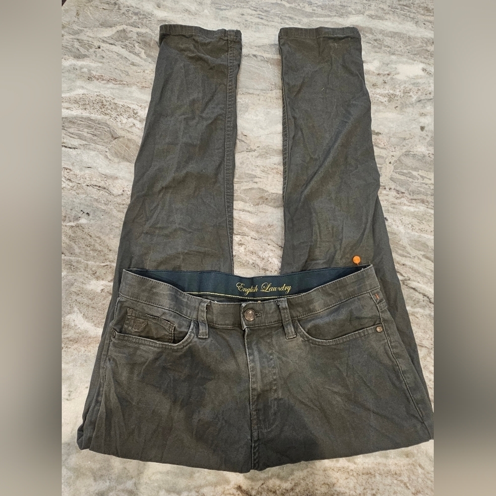 English Laundry Men’s Pants 32x32 Charcoal Gray Stretch Cotton Casual Slim Fit